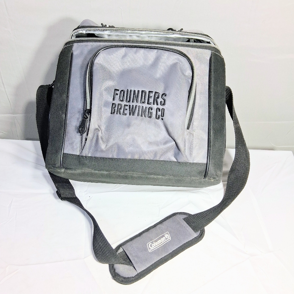 Coleman Soft Sided Removable Plastic Liner Founders Brewing Beverage Cooler